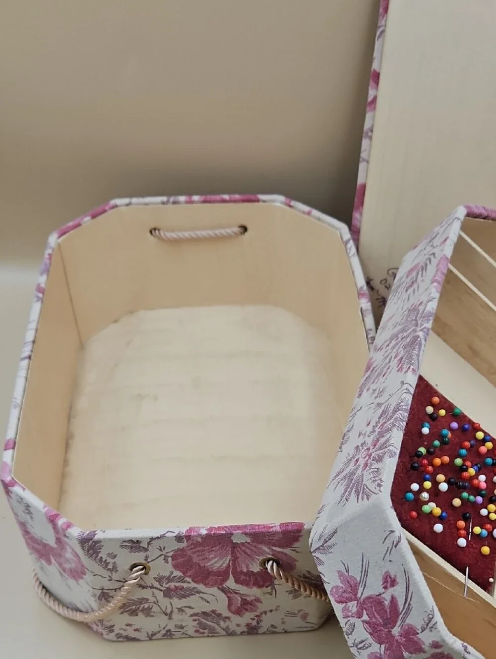 Pink Floral Sewing Case - Vintage